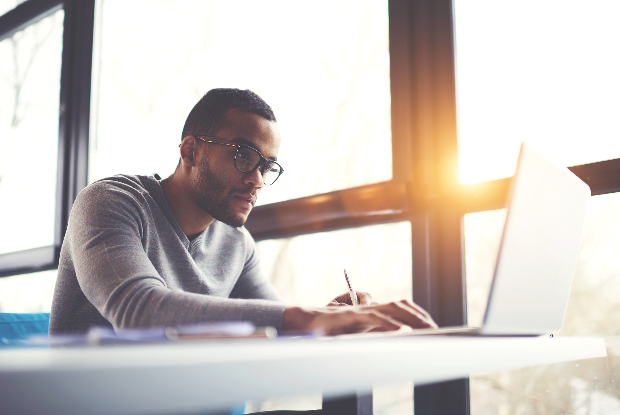 Man working on laptop