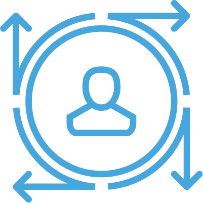 personal connections icon blue