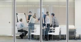 group of people in a conference room