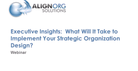Executive Insights: What Will It Take to Implement Your Strategic Organization Design?